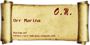 Orr Marina névjegykártya